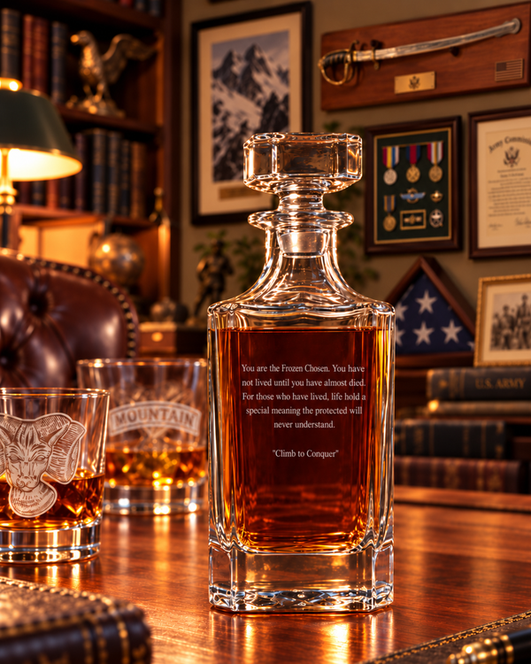 CLIMB TO CONQUER - MOUNTAIN COLD WEATHER WHISKEY DECANTER SET