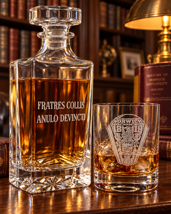 BROTHERS OF THE HILL DECANTER & FOUR-GLASS SET