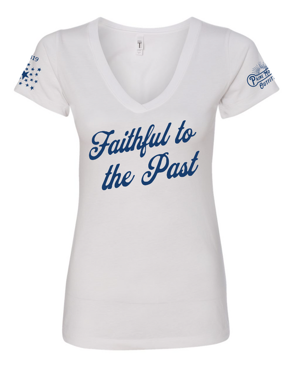 FAITHFUL TO THE PAST LADIES SHORT-SLEEVE V-NECK