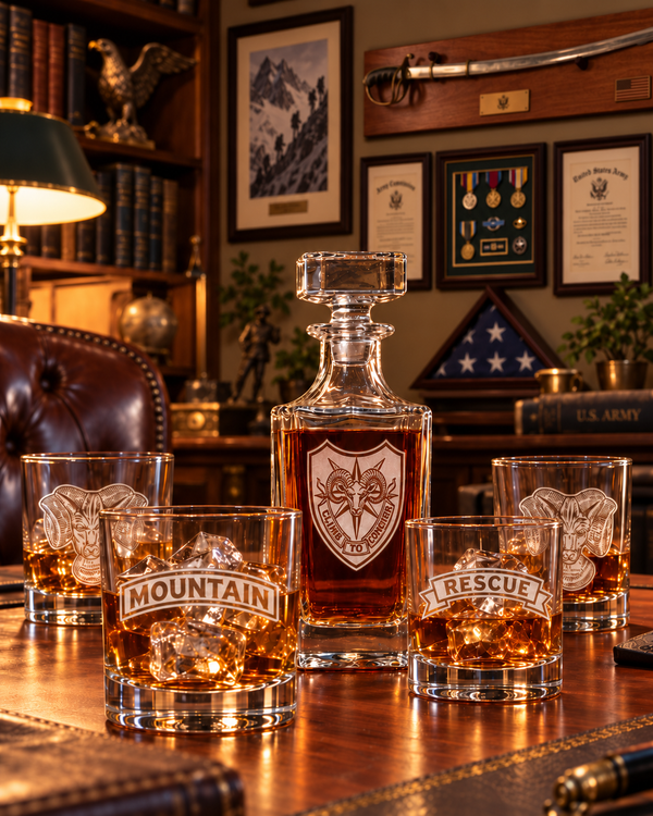 CLIMB TO CONQUER - MOUNTAIN COLD WEATHER WHISKEY DECANTER SET
